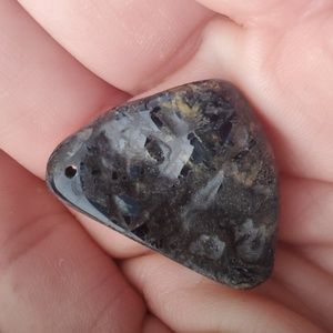 New Blue Pietersite Freeform Unisex Pendant.